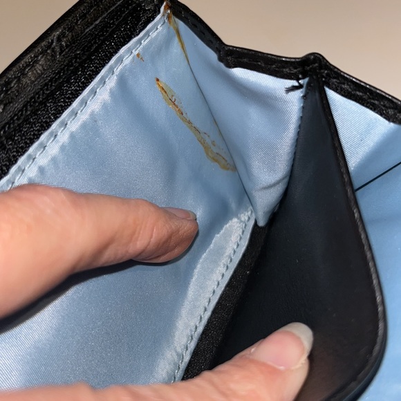 Coach Clutch Style Black Soft Leather Wallet w/Blue Fabric Inside ALMOST NEW - Picture 12 of 16